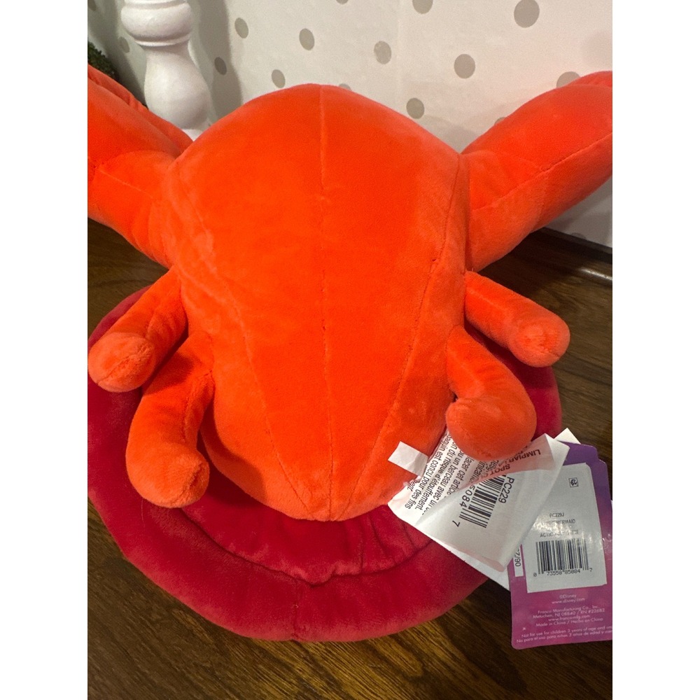 Disney Princess The Little Mermaid Sebastian Crab Plush Toy Orange Red PC229J - Picture 5 of 6
